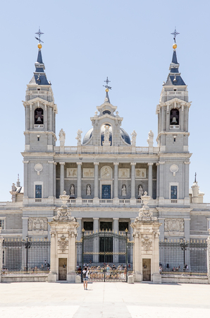 The Almudena Cathedral (Catedral de la Almudena) in Madrid, Spainの写真素材