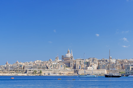 Valletta skyline with the St. Pauls Cathedralの写真素材