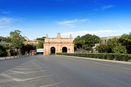Floriana Gate to Valletta. Maltaのeditorial素材