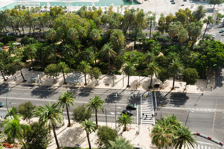 Aerial view on street at Malaga, Spain