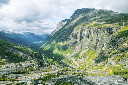 View on famous Trollstigen at Norwayの写真素材