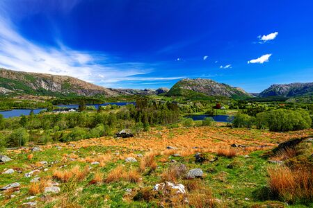 Scenic view on Scandinavian landscapeの写真素材