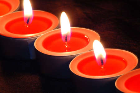 red light candle decorations for celebrations,isolatedの写真素材