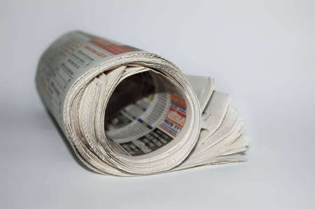 The morning paper close-up isolatedの写真素材