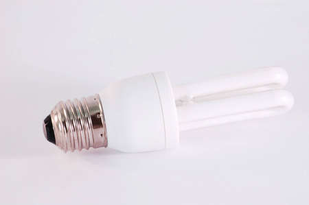 close-up of white Energy Fluorescent Light Bulb 