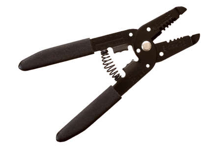 close-up of  wire tongs tool on whiteの写真素材