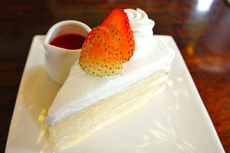 Crepe Cake (cake, strawberry)の写真素材