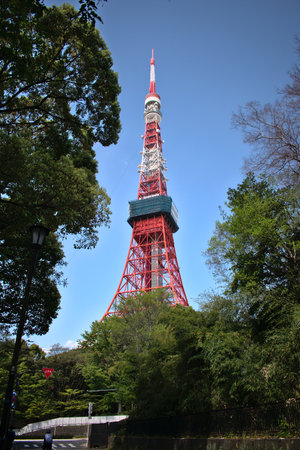 Tokyo, Japan - April 07 2018 - Tokyo towerのeditorial素材