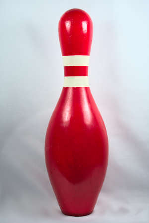 Red bowling pin on white backgroundの写真素材