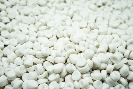 White Plastic pellets. Colorant for plastics.の写真素材