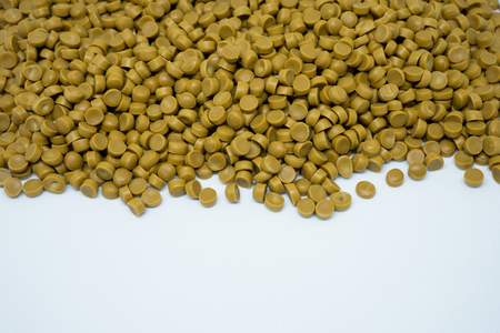 Brown Plastic pellets. Colorant for plastics.の写真素材
