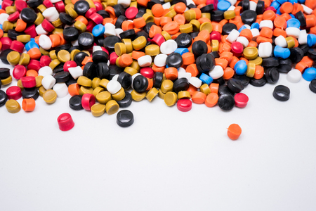 Mix Plastic pellets. Colorant for plastics.の写真素材
