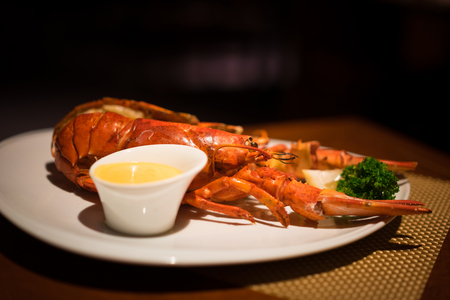 Lobster grill on the table.の写真素材