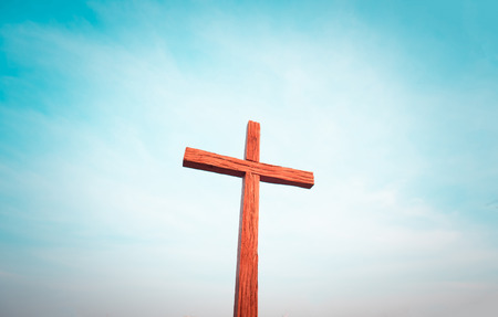 A cross in good friday in eveningの写真素材