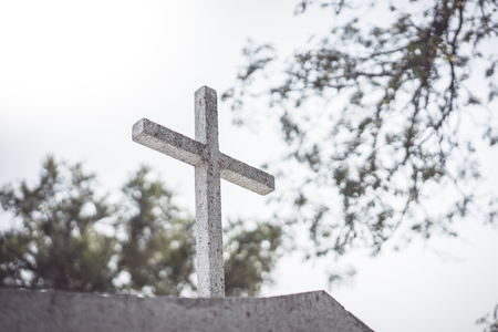 Cross on tomb in Chinese Christian cemeteryのeditorial素材
