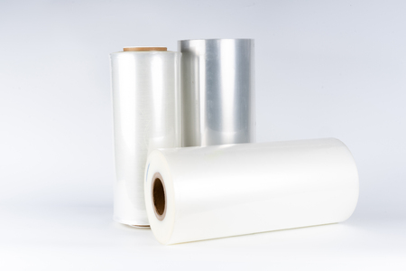 The plastic roll for wrap and seal food in the factory.の写真素材