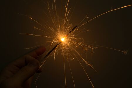 The sparkler sparkles perfectly in different directions.