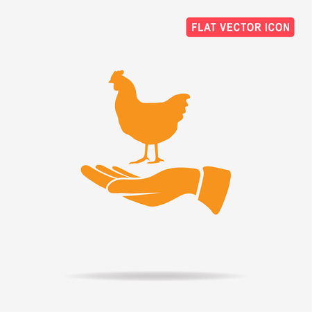 Chicken and hand icon. Vector concept illustration for design.のイラスト素材