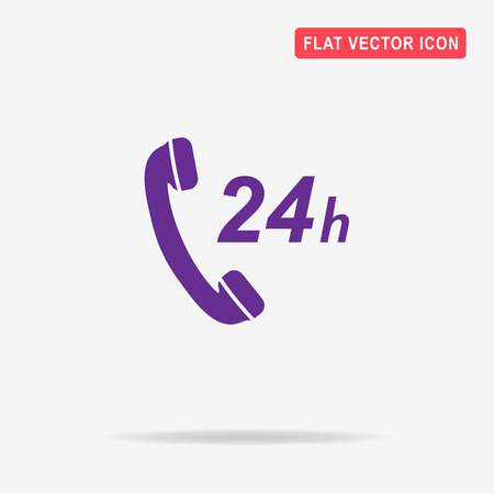 24h support icon. Vector concept illustration for design.のイラスト素材