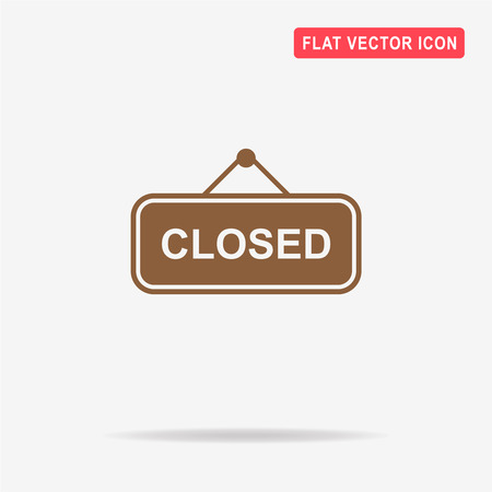 Closed banner icon. Vector concept illustration for design.のイラスト素材