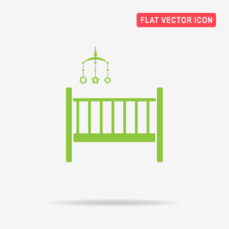 Baby cot icon. Vector concept illustration for design.のイラスト素材