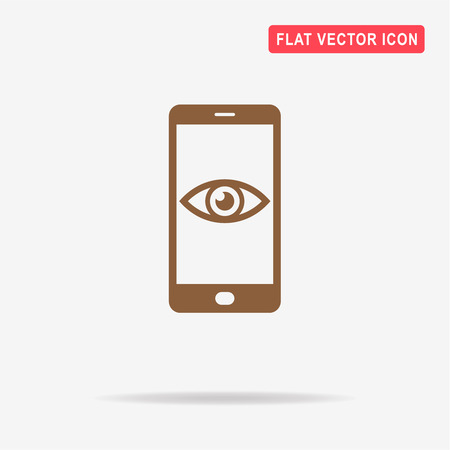 Mobile eye icon. Vector concept illustration for design.のイラスト素材