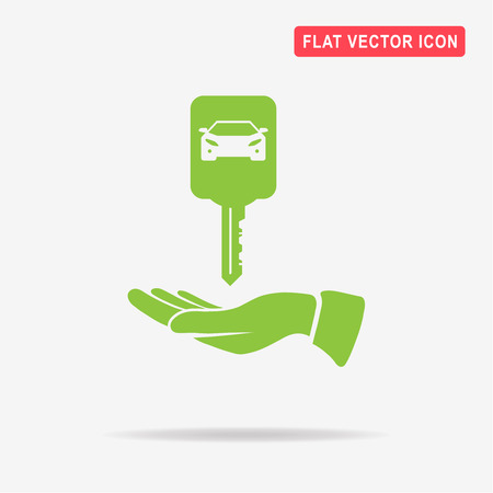 Car key and hand icon. Vector concept illustration for design.のイラスト素材