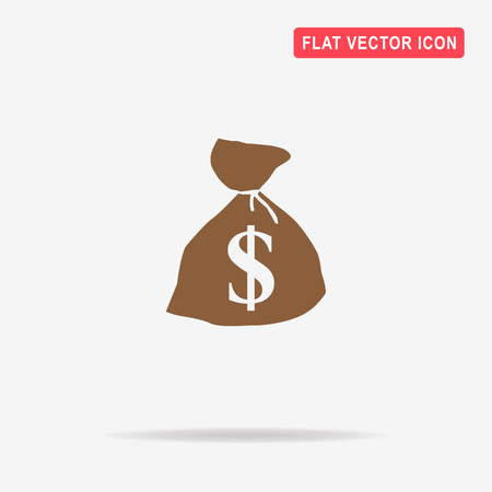 Dollar money bag icon. Vector concept illustration for design.のイラスト素材