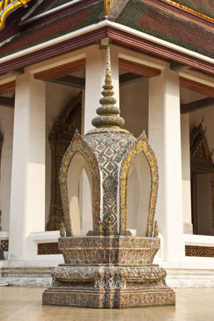 battlements,heart-shaped stone making the limit of buddhish templeの写真素材