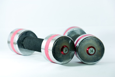 chrome dumbellsの写真素材