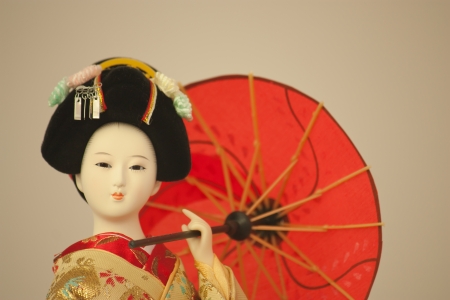 japanese geisha dollの写真素材