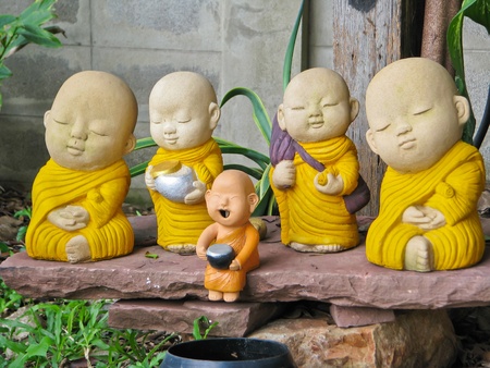 Stucco of monksの写真素材