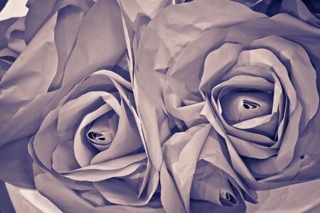 Old Fabric Roses Backgroundの写真素材