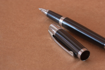 Blank recycled notebook and penの写真素材