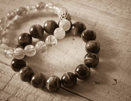 Bracelet on wood background