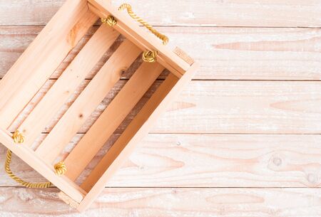Wooden box on wood background