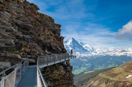 Panoramic view of Matterhorn from Zermatt, Switzerlandの写真素材