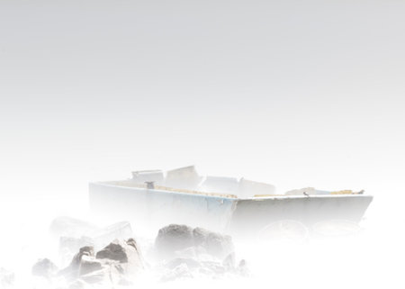 broken ceramic bowl isolated on white background with copy space for your textの写真素材