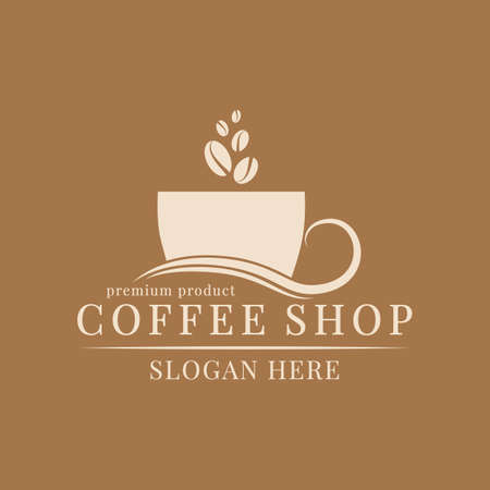 template for a coffee shop, restaurant or cafe. Emblems, badges, stickers, banners. Coffee design elements.のイラスト素材