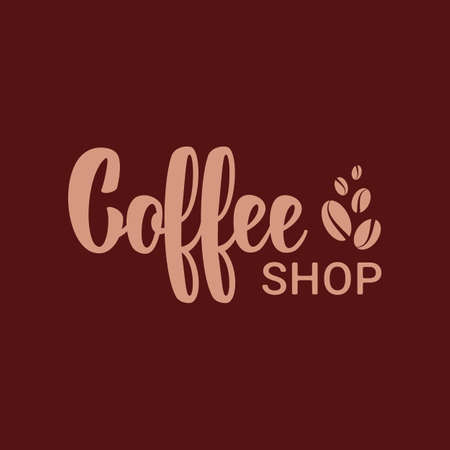 template for a coffee shop or cafe. Emblems, badges, stickers. Elements of design. Hand lettering.のイラスト素材