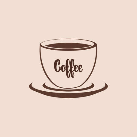 Logo template for a coffee shop, restaurant or cafe. Emblems, badges, stickers, banners, icons. Coffee design elements.のイラスト素材