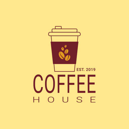 A minimalist logo for a coffee shop, restaurant or cafe. Emblems, badges, stickers, banners. Coffee design elements.のイラスト素材