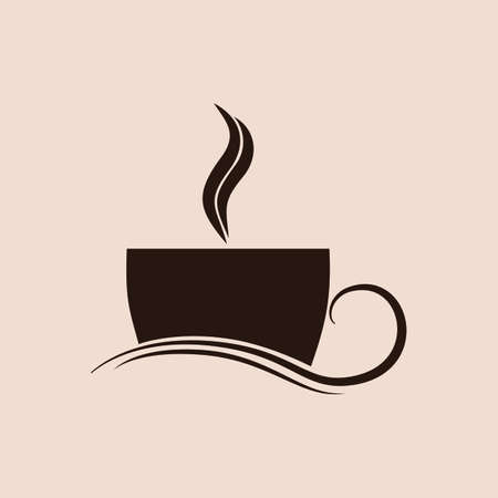 Logo template for a coffee shop, restaurant or cafe. Emblems, badges, stickers, banners, icons. Coffee design elements.のイラスト素材