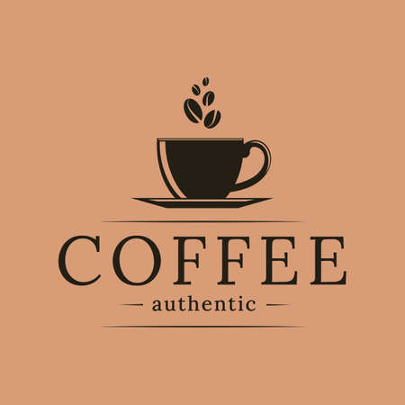 Logo template for a coffee shop, restaurant or cafe. Emblems, badges, stickers, banners. Coffee design elements.のイラスト素材