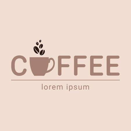 Logo template for a coffee shop, restaurant or cafe. Emblems, badges, stickers, banners. Coffee design elements.のイラスト素材