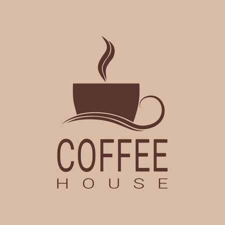 A minimalist logo for a coffee shop, restaurant or cafe. Emblems, badges, stickers, banners. Coffee design elements.のイラスト素材