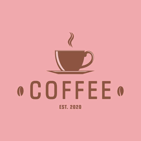 Logo template for a coffee shop, restaurant or cafe. Emblems, badges, stickers, banners. Coffee design elements.のイラスト素材