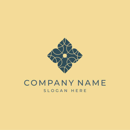 Abstract logo for a lingerie store, home textiles, clothing brand, cosmetics or flowers. Symbol, icon for business. Vector sign.のイラスト素材