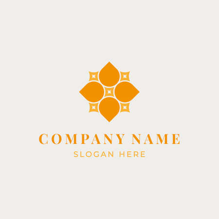 Logo concept for a natural women's clothing store, cosmetics, home textiles, spa, hammam or beauty salon. A symbol for business. Vector illustration.のイラスト素材