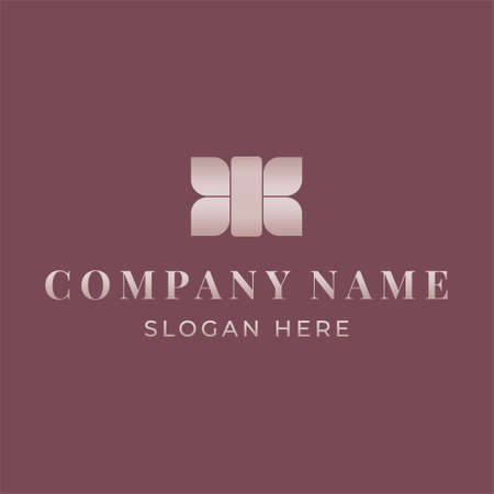 Gentle and feminine logo for beauty salon, spa, jewelry, cosmetics store or lingerie. Abstract sign for a company. Vector illustration.のイラスト素材